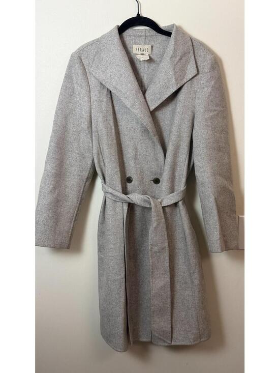 Louis Feraud Jackets & Blazers - FERAUD CASHMERE BLEND TRENCH HEATHER GRAY COAT 10